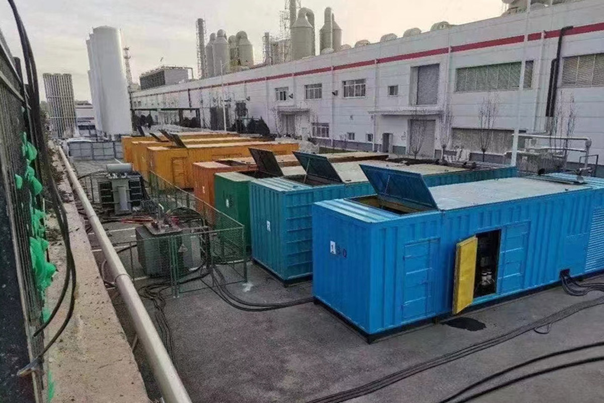端州发电机租赁施工现场